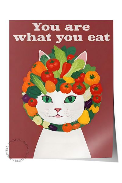 Postifull Poster fără încadrare, You Are What You Eat, Poster de perete pentru bucătărie din seria Comfort, NR:109100