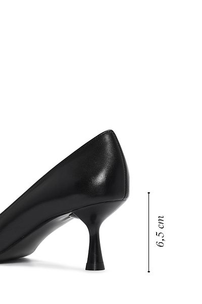 Derimod Women's Black Thin Short Heels Leather Stiletto 25Sfd 132318