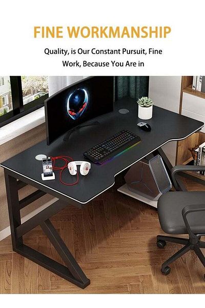 COOYA Modern Gaming Computer Table, With Metal Frame, K-shaped Leg, 120*60*75cm, Desk, for Home Office