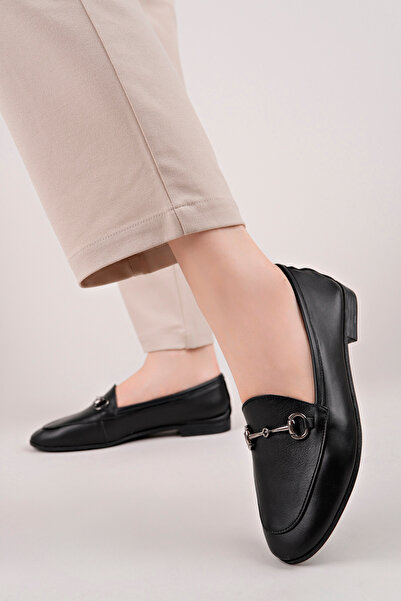 STOKS SHOES STORE Genuine Leather Buckle Women's Casual & Classic Ballerinas Daily and Stylish Model