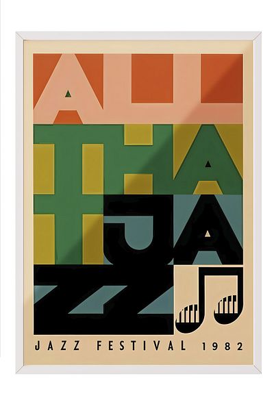 Postifull White Framed Painting, Jazz Festival, Comfort Series Kitchen Wall Painting, No:108975