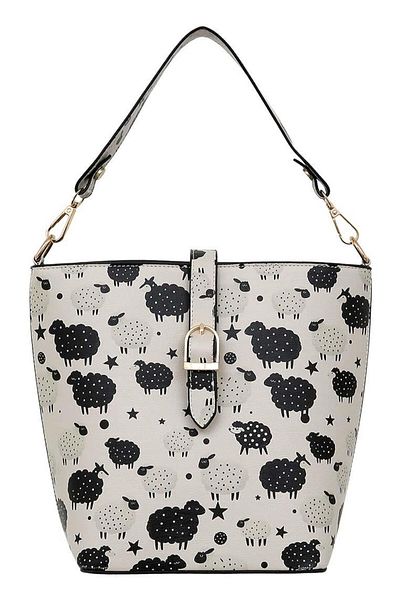 Dogo Women's Vegan Leather Handbag - Count Sheeps Design