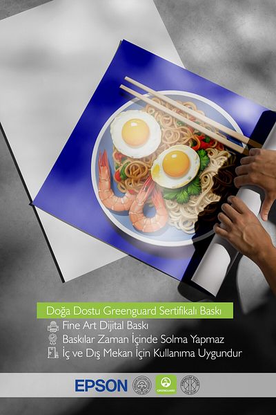 Postifull White Framed Painting, Ramen Bowl, Comfort Series Kitchen Wall Painting, No:109102