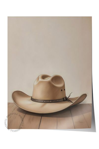 Postifull Poster fără încadrare, pălărie de cowboy, poster de perete de bucătărie din seria Comfort, NR:108956