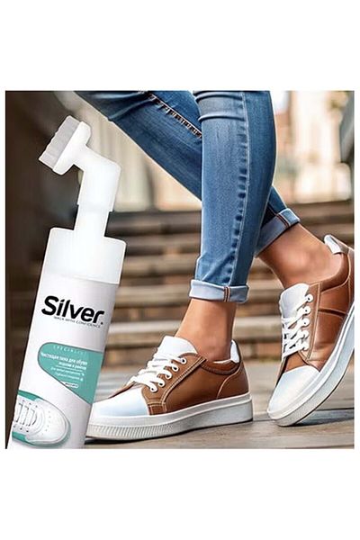 Silver منظف رغوي للأحذية الرياضية،تبييض الأحذية الرياضية، تنظيف البقع، تبييض إصفرار حواف الأحذية (150 مل)