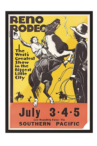 Postifull Pictură cu cadru negru, Reno Rodeo Retro, pictură de perete pentru bucătărie din seria Comfort, NR: 108959