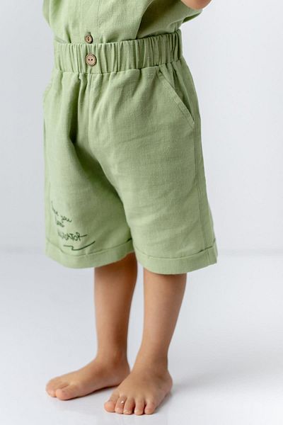 Zeyland Embroidered Linen Shorts for Baby Boy