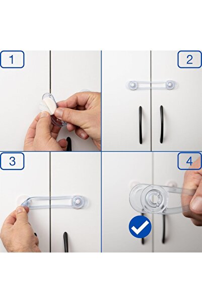 askıcım 8Pcs Mini Cabinet and Drawer Lock Set - Multipurpose for Baby and Child Safety