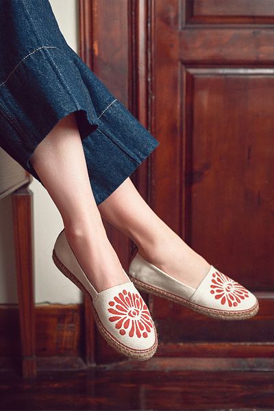 Derimod Kastamonu Stone Print Women's Tan Patterned Espadrille 25Sfd20826F