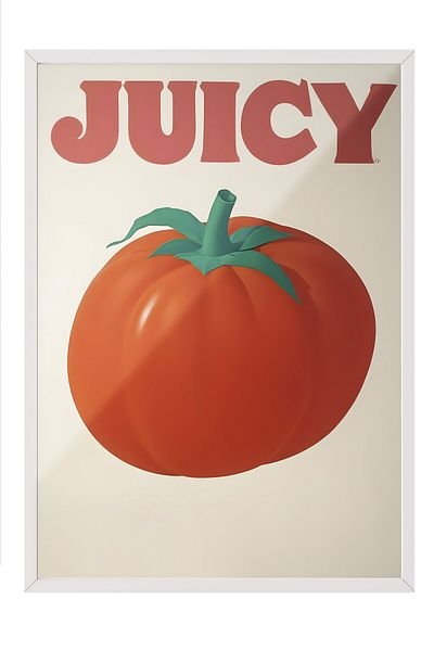 Postifull White Framed Painting, Juicy, Comfort Series Kitchen Wall Painting, No:109070