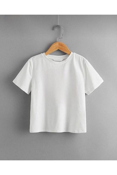 Topçu Tricou alb unisex pentru copii - Decolteu