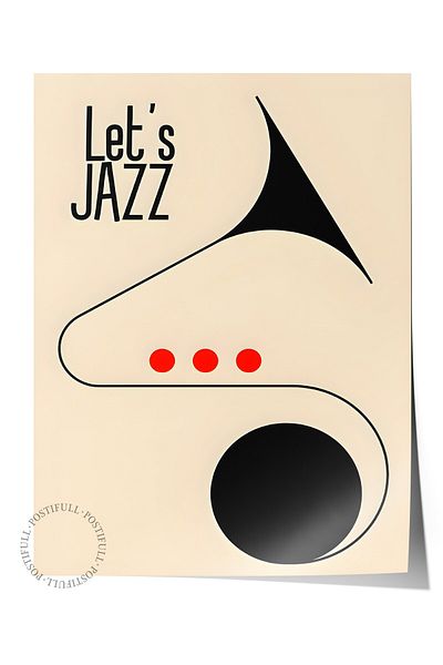 Postifull Unframed Poster, Let's Jazz - 2, Comfort Series Kitchen Wall Poster, No:108970