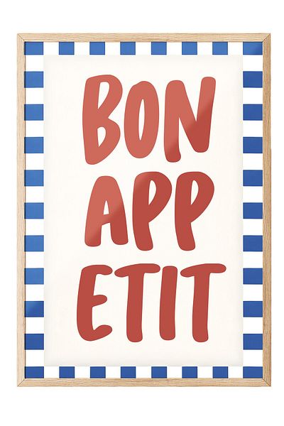 Postifull Ζωγραφική με ξύλινο πλαίσιο, Bon Appetit, Ξύλινη ζωγραφική κουζίνας Comfort Series, NO:109055