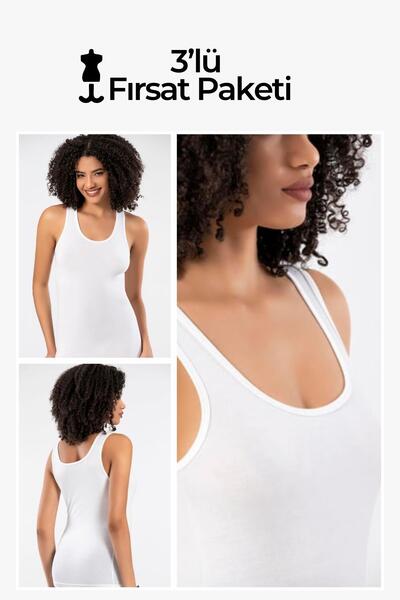 Weweus 3-х частинний білий мікромодальний преміум жіночий спортивний топ 21103