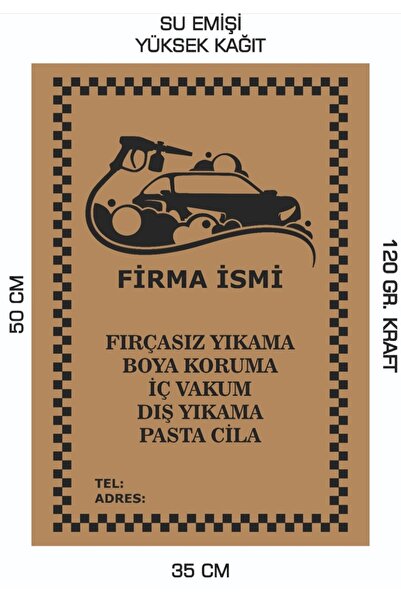 duha trend 35x50 120 Gr. Kraft Kağıt Oto Paspası Firmaya Özel 1000 Adet