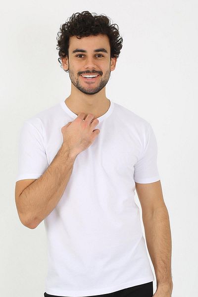 modaserdem Mdsrdm Men's Crew Neck Combed Cotton Tank Top-White