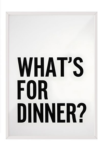 Postifull White Framed Painting, What's for Dinner?, Comfort Series Kitchen Wall Painting, No:109112