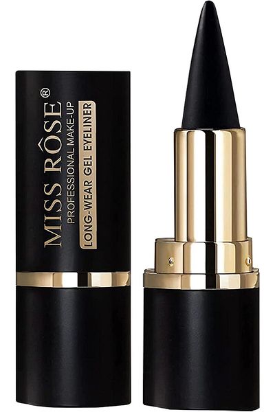MISS ROSE M Black Gel Eyeliner, Cream Eyeliner Tool Smudge Proof Eyeliner Pencil, Matte Black Eye-li