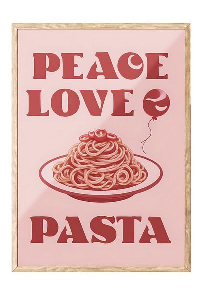 Postifull Ζωγραφική με ξύλινο πλαίσιο, Peace Love Cake, Ξύλινη ζωγραφική κουζίνας σειράς Comfort, NO:109093