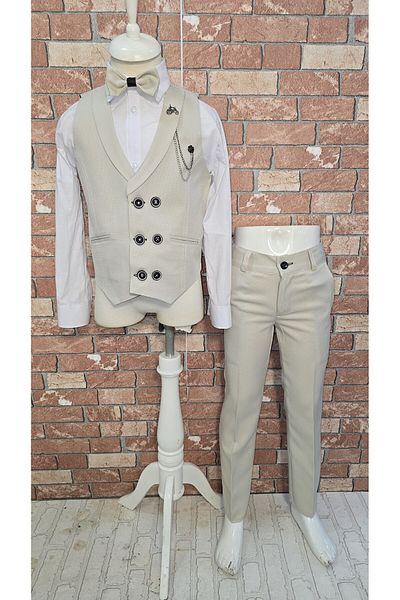 HAYTA Children's Vest Suit 0-1 Year - 14 Years, Silver Cream