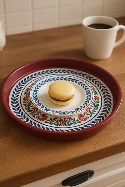 Arma House Ramadan Decorative Tray with Ottoman Motif 35 cm