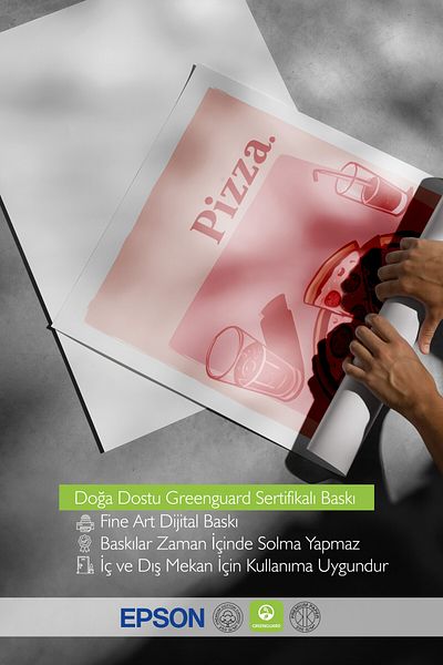 Postifull White Framed Painting, Pizza., Comfort Series Kitchen Wall Painting, No:109094