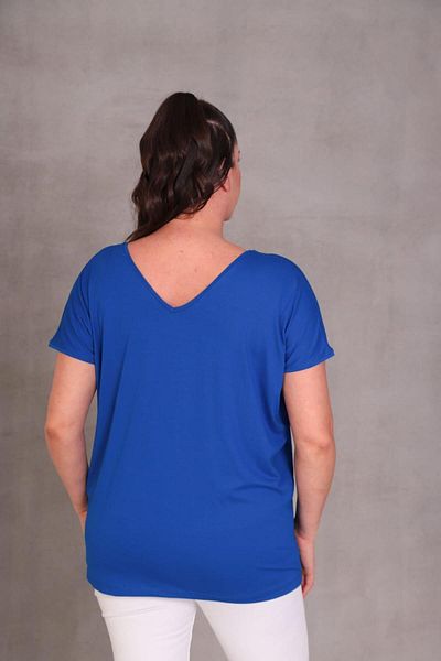 Esina Women's Viscose Blouse Stone Detailed Front and Back V-Neck