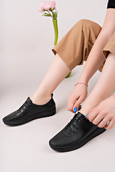 STOKS SHOES STORE Leather Smart Lace-Up Women's Casual Shoes Orthopedic Daily Sports Shoes