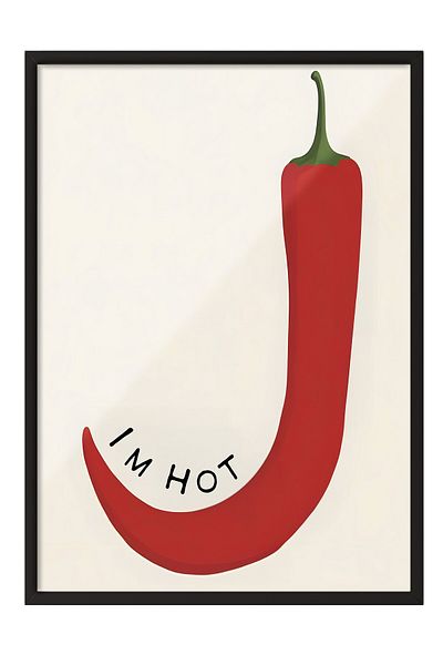 Postifull Black Framed Painting, I'M Hot, Comfort Series Kitchen Wall Painting, No:109058