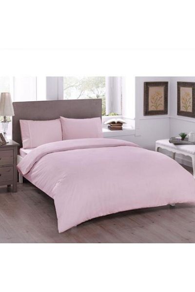 Taç Lenjerie de pat dublu bumbac 100% ranforce, Taç, Basic Pink