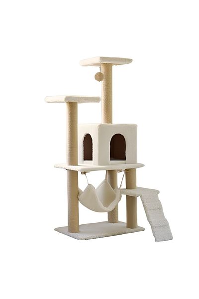 Reyo كرسي لعب فاخر للقطط من White Pet Scratching Playhouse مع عش