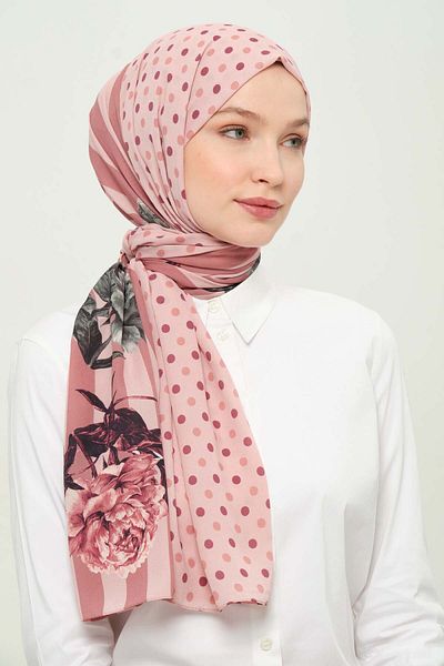 Madame Polo Digital Crepe Chiffon Shawl Multicolor Breathable Wrinkle-Free Non-Slip 75X180 cm