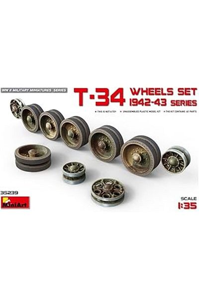 Mu Art Ahşap Miniart 35239 1:35 T-34 Wheel Set 1942-43 Series