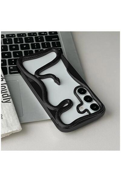 Zebana Samsung Galaxy A17 Compatible Case 3D Snake Silicone Case Black