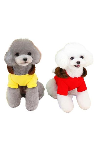 Glipet Red Small Brown Bear Collared Cat Dog Sweater