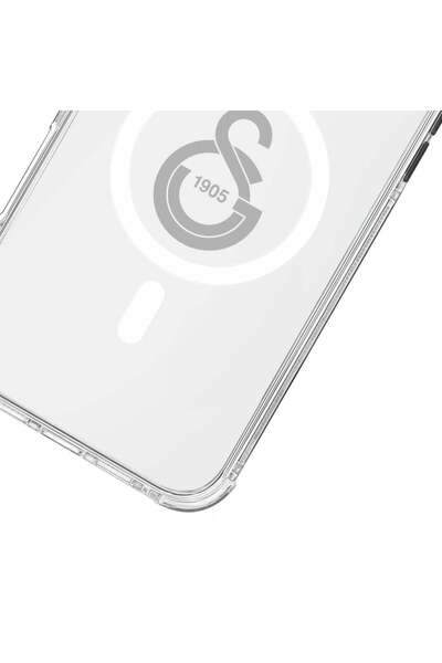 Galatasaray iPhone 16 Uyumlu Galatasaray Tek Renk Gri Arma Magsafe Lisanslı Telefon Kılıfı