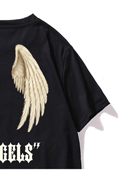VBSVİBES Мъжка тениска с овърсайз принт Black Angels