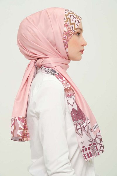 Madame Polo Digital Twil Shawl Multicolored Patterned Wrinkle-Free Non-Slip 75X180 cm
