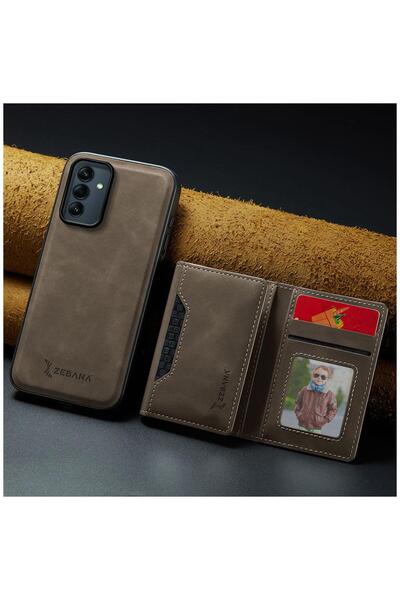 Zebana Samsung Galaxy A17 Compatible Case 2in1 Elite Class Wallet Leather Case Dark Brown