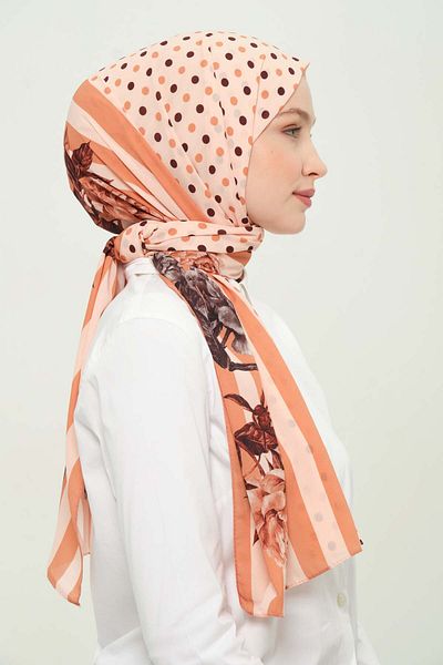 Madame Polo Digital Crepe Chiffon Shawl Multicolor Breathable Wrinkle-Free Non-Slip 75X180 cm