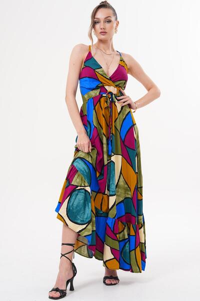 ZEYWEAR Long Dress with Cross Back Straps