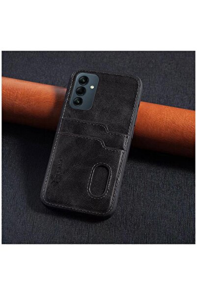Zebana Samsung Galaxy A26 Compatible Case Zebana Luxury Leather Case with Card Holder Black