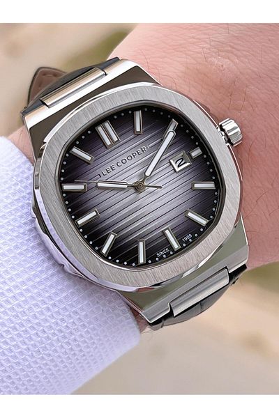 Lee Cooper Leather Cord Calendar Dial 5 Atm Water Resistant Men Wrist Watch Elc.351