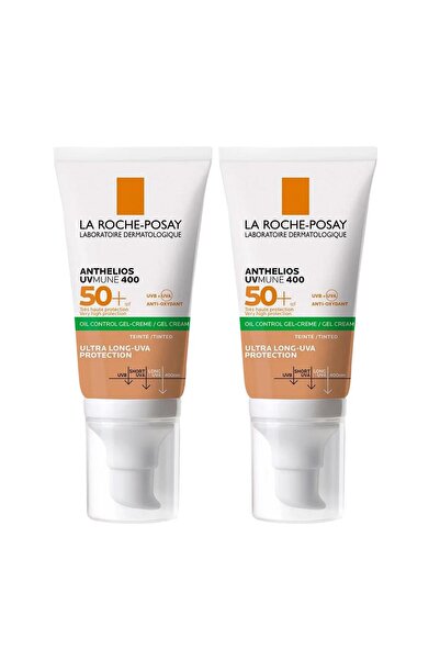 La Roche Posay Anthelios Uvmune Oil Control Spf 50+ Yağlı Ciltler Için Renkli Yüz Güneş Kremi 2 Adet