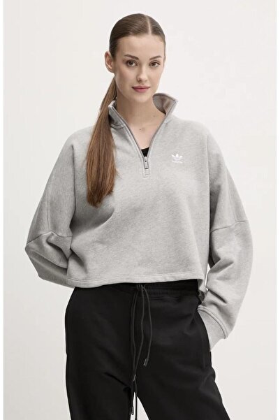 adidas Essentials Kadın Bol Kesim Gri Sweatshirt