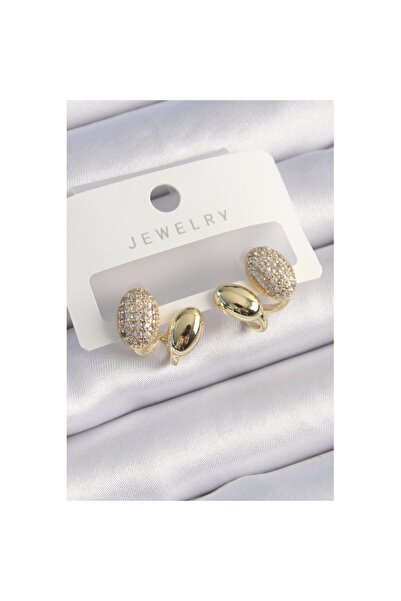 Skygo أقراط نسائية من حجر الزركون باللون الذهبي النحاسي - TJ-BKP9536