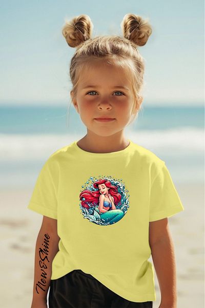 New Shine Tricou pentru copii Ari̇el Deni̇z Kizi imprimat supradimensionat