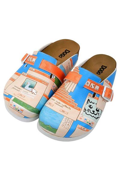 Dogo Women's Vegan Leather Multicolor Slippers - Error Code Design