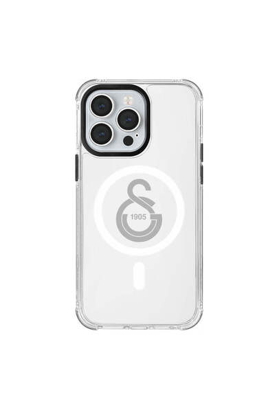 Galatasaray iPhone 13 Pro Uyumlu Galatasaray Tek Renk Gri Arma Magsafe Lisans...
