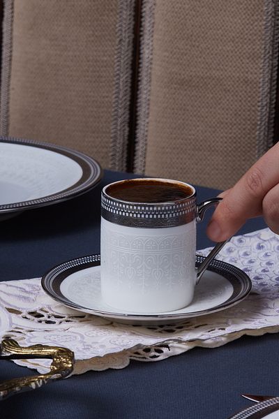 Karaca Royal Bone Kate Set of 6 Coffee Cups 90 ml